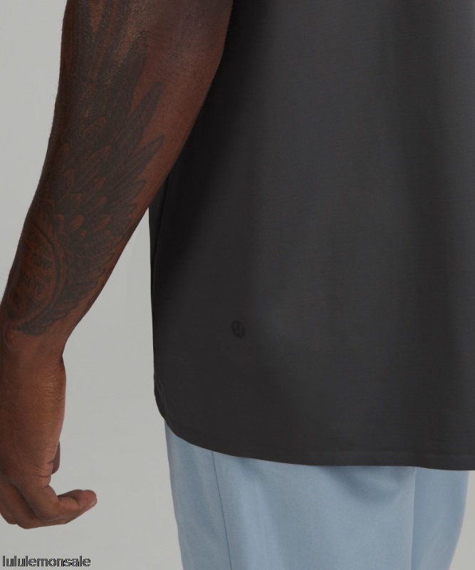 Lululemon Verkauf DELULU757 | Lululemon Deutschland Graphitgraues Luxtreme Poloshirt Mit Reißverschluss Vorne